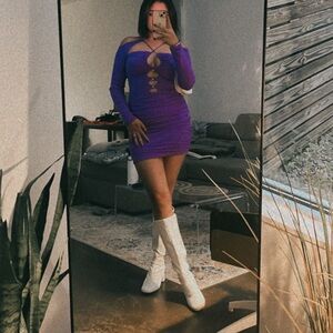 purple cut-out dress 💜